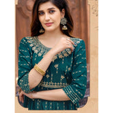Pine Green Fancy Rayon Kurti with Sequence Work